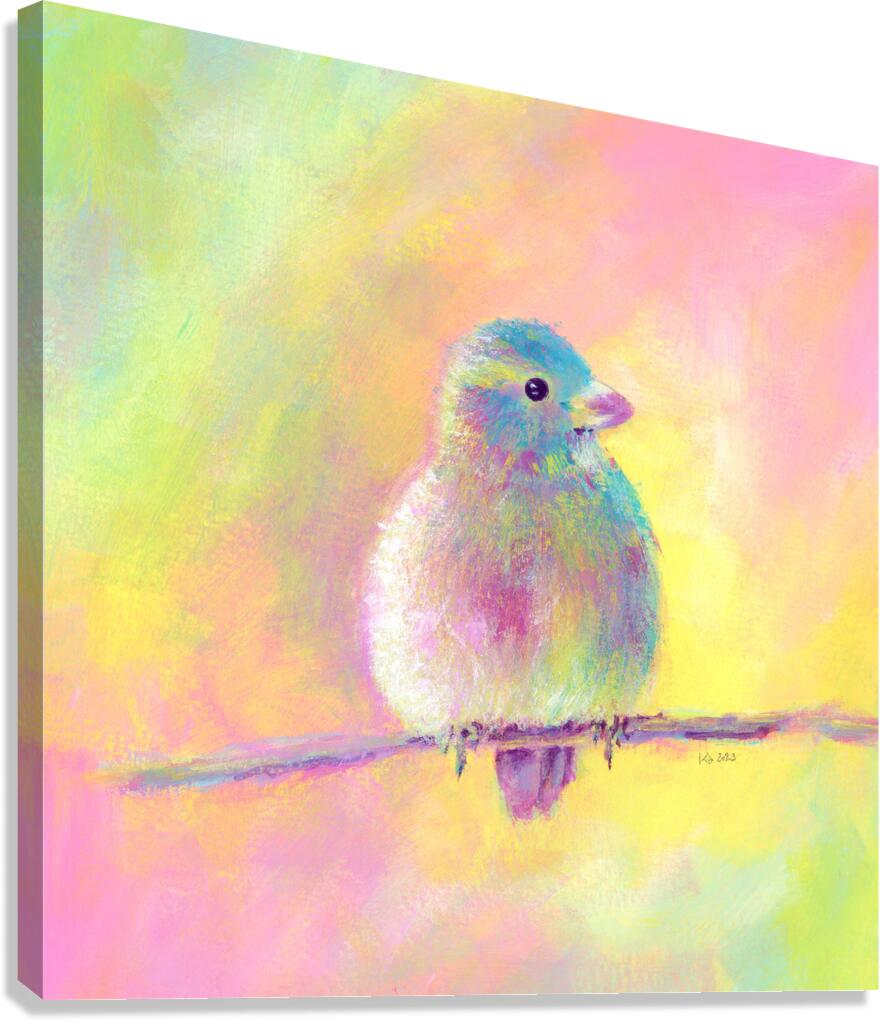 Sweet bird acrylic painting Canvas Print