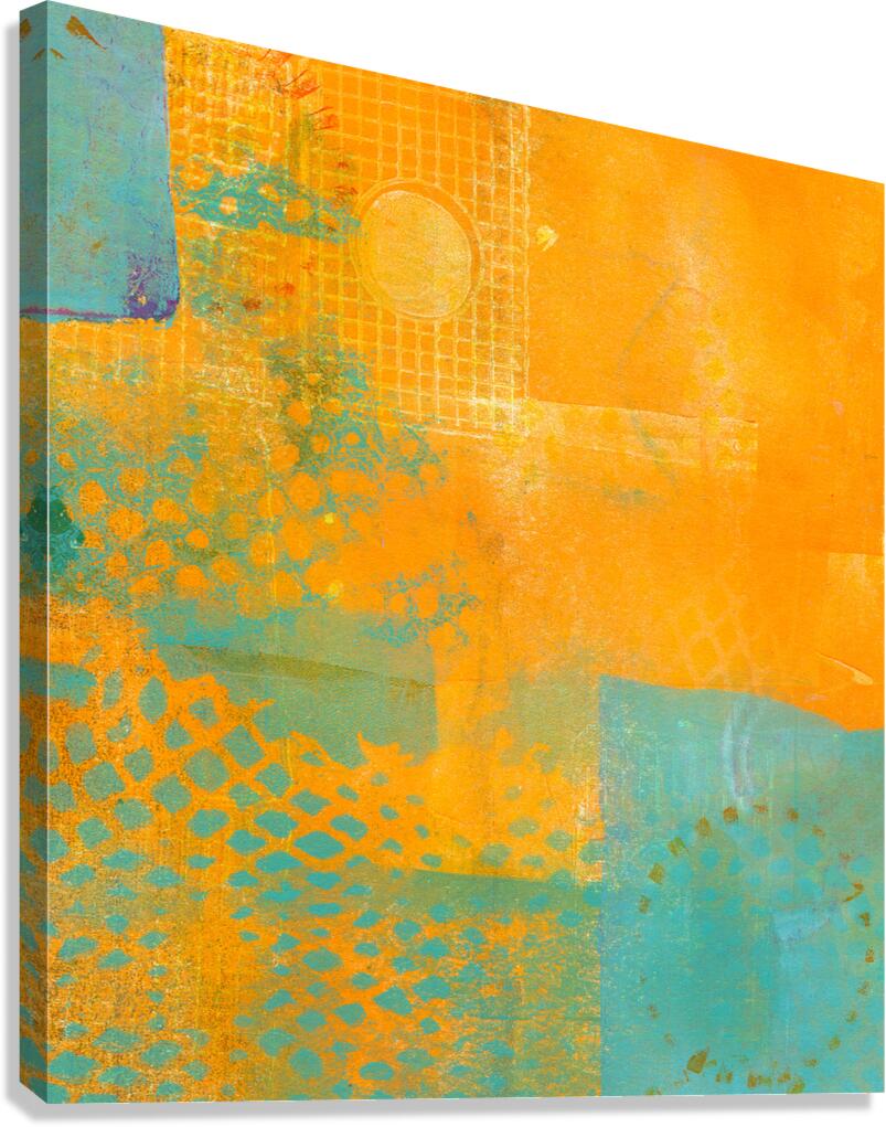 Golden sunrise abstract acrylic painting  Canvas Print