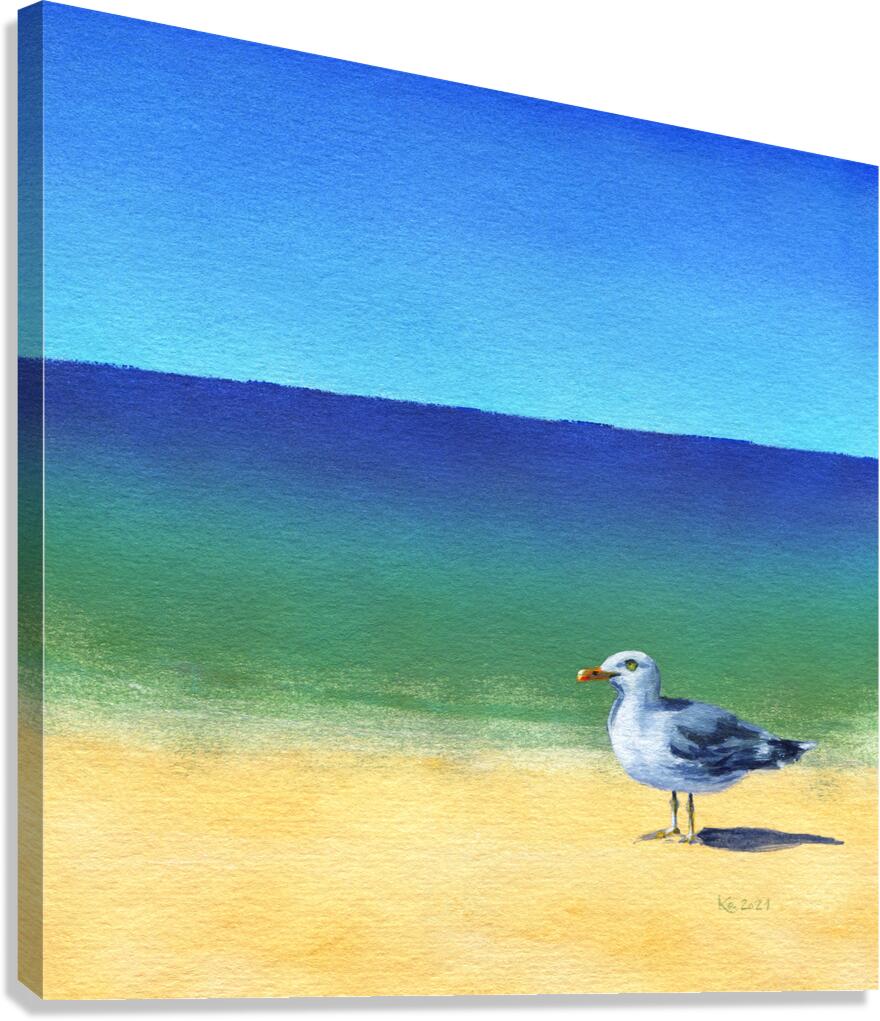 Seagull at the beach acrylic painting  Canvas Print