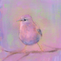 Pastel bird on a branch