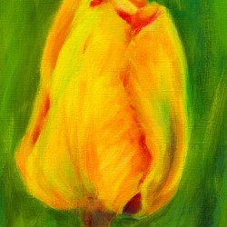 Yellow tulip triptych right acrylic painting 