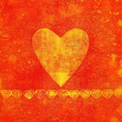 Sunshine heart abstract acrylic painting 