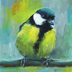 Great tit acrylic painting 