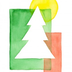 Festive minimalism winter tree