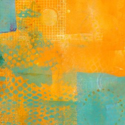 Golden sunrise abstract acrylic painting 