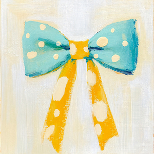 Spotted Polka Dot Bow Teal and Orange