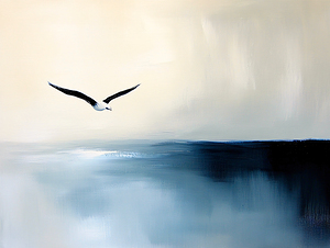 Simple Seascape with Gull