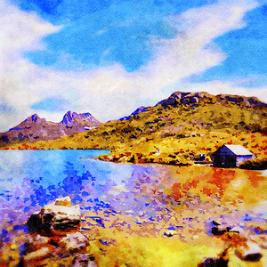 Tasmania Cradle Mountain and Dove Lake Watercolour