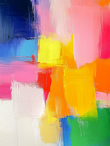Bright Abstract Pink Yellow Blue