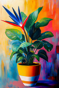 Bird of Paradise Pot Plant in Flower Strelitzia