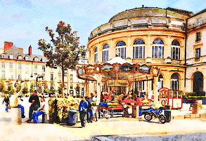 Rennes Brittany France Watercolour