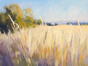Wheat Field Warm Light Pastels