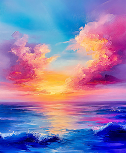 Sunet Over Water Purple Orange Sky
