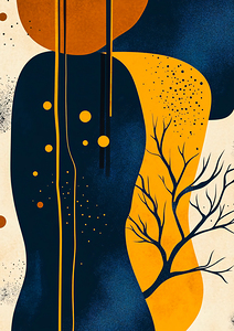 Abstract Rocks with Tree