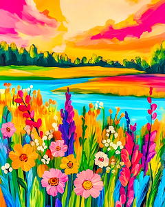 Landscape with Flowers