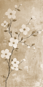 Chinoiserie Screen with Flowers and Leaves