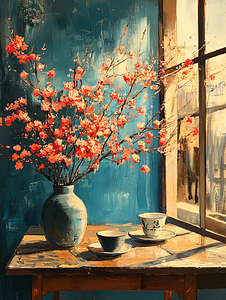 Flowers By A Window