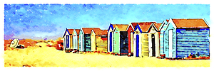 Beach Huts Watercolor