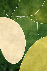 Abstract Shapes in Warm Neutrals Olive and Beige
