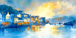 Cornish Fishing Village at Sunrise