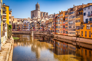 River and Cathedral Girona Spain