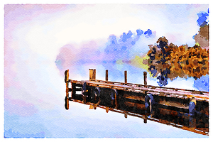  Lake Mapourika New Zealand  - Jetty on Misty Morning