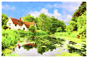 Flatford Mill John Constable Country Watercolour