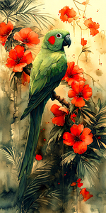Tropical Parrot in the Bush