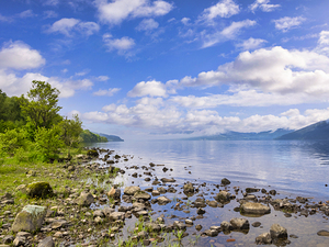 Loch Ness Highland Scotland UK on a summer morning.