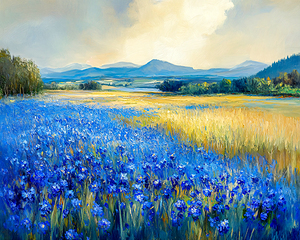 Quiet Landscape Blue and Gold