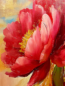 Deep Pink Flower on Hessian