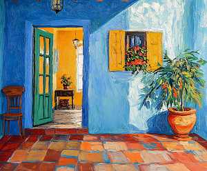 Mexican Home Interior Style of Van Gogh