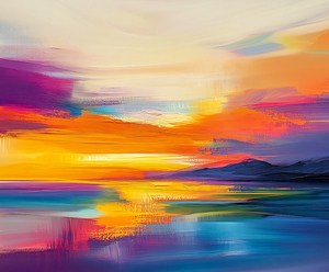 Abstract Sunrise Over Water