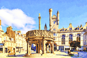 Aberdeen Scotland Market Cross Watercolour