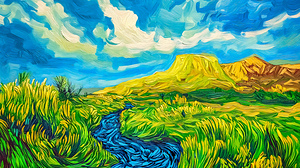 Simple Landscape Van Gogh Style