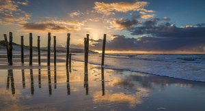 Sunrise St Clair Beach Dunedin New Zealand Panorama