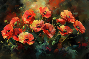 Poppies Abstract Floral Arrangement