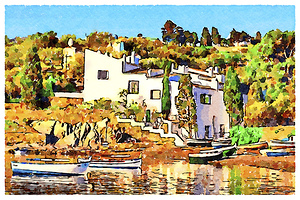 Salvador Dali House Port Ligat Catalonia Watercolour