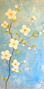 Chinoiserie Screen with Flowers and Leaves