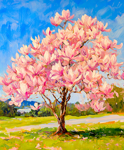 Magnolia Tree in Full Bloom
