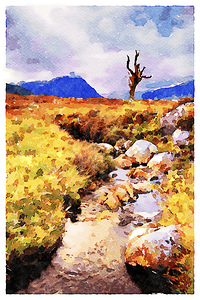 Rannoch Moor Scotland Watercolour