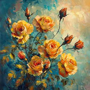 Yellow Roses Abstract Floral Arrangement