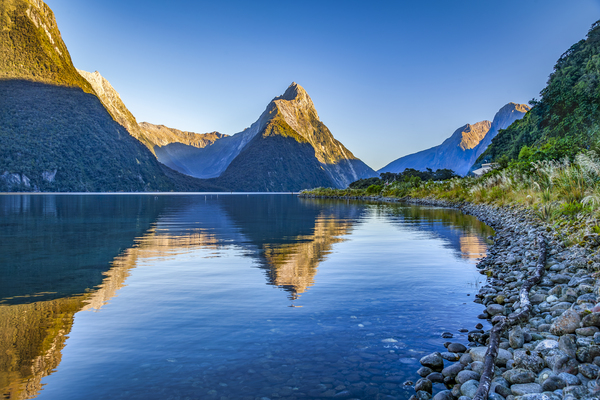 New Zealand Milford Sound and Mitre Peak by Travelling Light