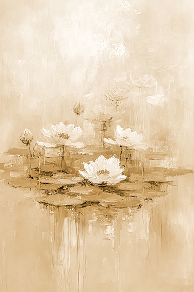 Lily Pond Beige Sepia by Travelling Light