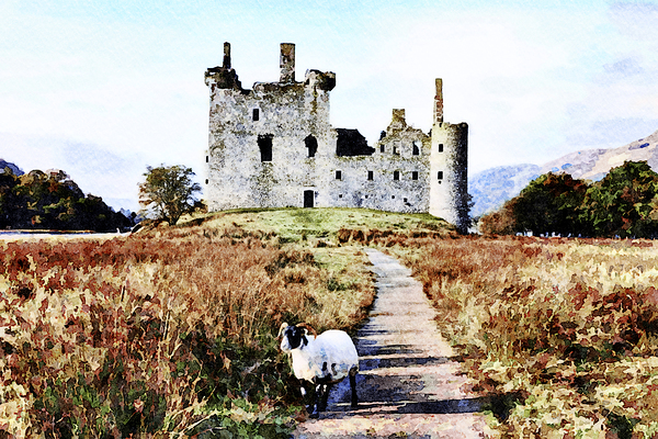 Kilchurn Castle Scotland Vintage by Travelling Light