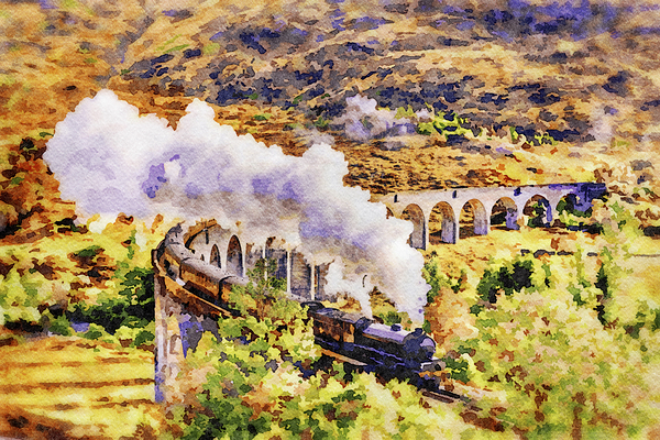 Harry Potter Train Watercolor by Travelling Light