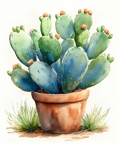 Potted Prickly Pear by Travelling Light