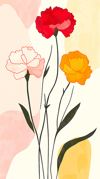 Modern Flowers Panel by Travelling Light