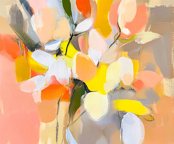 White Flowers Abstract by Travelling Light