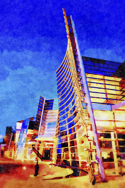 Christchurch New Zealand The Art Gallery Watercolor by Travelling Light